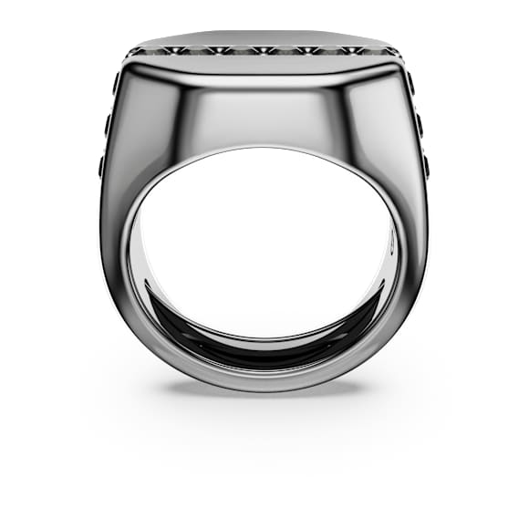 Dextera 戒指, 八边形, 圆形切割, 黑色, 镀钌 - Swarovski, 5732868