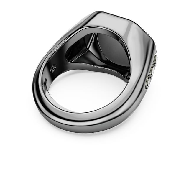 Dextera 戒指, 八边形, 圆形切割, 黑色, 镀钌 - Swarovski, 5732868