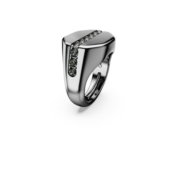 Dextera Octagon ring, Octagon shape, Round cut, Black, Ruthenium plated - Swarovski, 5732869