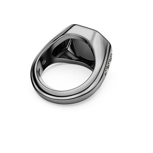 Dextera Octagon ring, Octagon shape, Round cut, Black, Ruthenium plated - Swarovski, 5732869