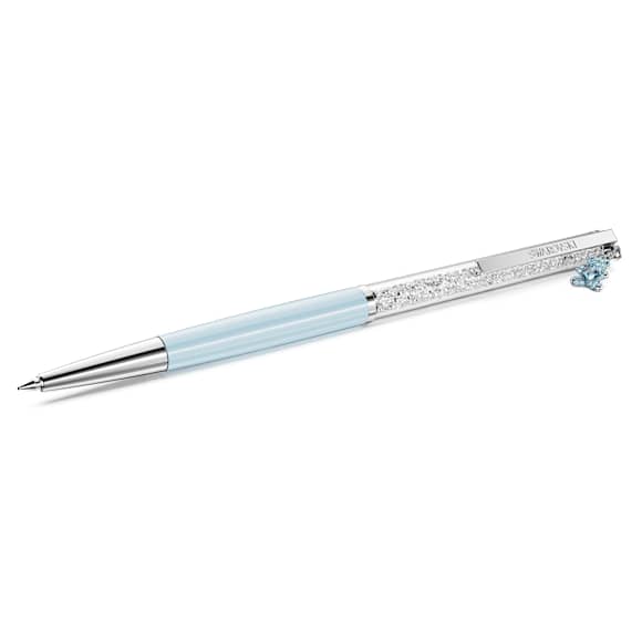 Crystalline ballpoint pen, Teddy, Blue, Blue lacquered, Chrome plated - Swarovski, 5732980