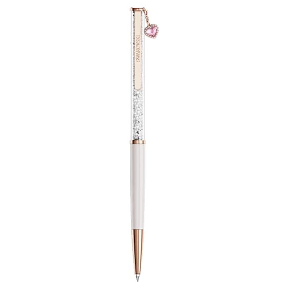 Crystalline ballpoint pen, Heart, Pink, Pink lacquered, Rose gold-tone plated - Swarovski, 5732990