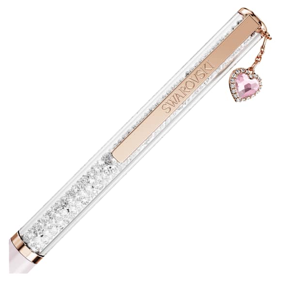 Crystalline 볼포인트 펜, 하트, 핑크, 핑크 래커 처리, 로즈 골드 톤 플래팅 - Swarovski, 5732990