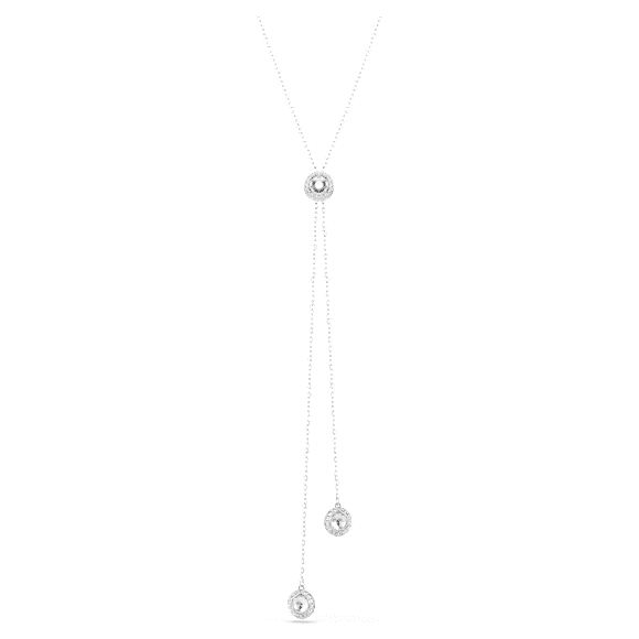 Una Angelic Y pendant, Round cut, White, Rhodium plated - Swarovski, 5733067
