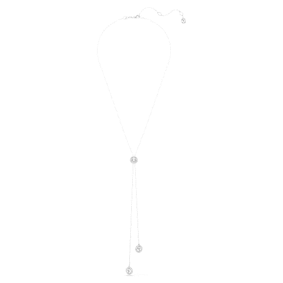Una Angelic Y pendant, Round cut, White, Rhodium plated - Swarovski, 5733067