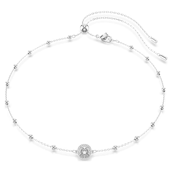 Una Angelic 链坠, 圆形切割, 雙面圖案, 白色, 镀铑 - Swarovski, 5733116