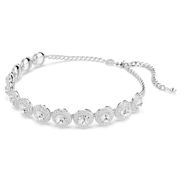 Una Angelic choker, White, Rhodium plated - Swarovski, 5733194