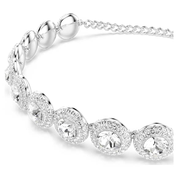 Una Angelic choker, White, Rhodium plated - Swarovski, 5733194