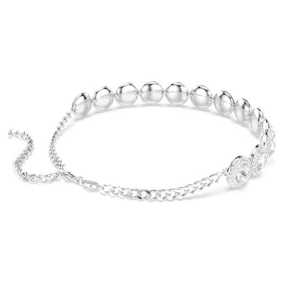 Una Angelic choker, White, Rhodium plated - Swarovski, 5733194