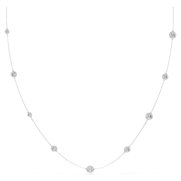 Una Angelic strandage, Round cut, White, Rhodium plated - Swarovski, 5733197