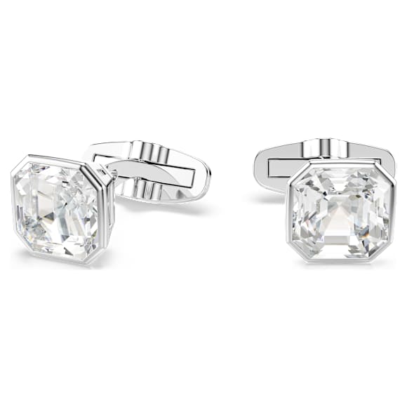 Millenia cufflinks, Octagon cut, White, Rhodium plated - Swarovski, 5733306