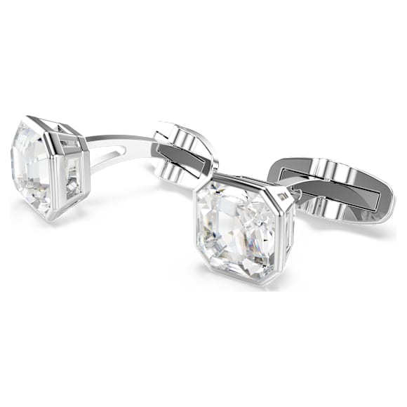 Millenia cufflinks, Octagon cut, White, Rhodium plated - Swarovski, 5733306