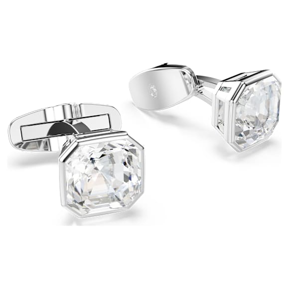 Millenia cufflinks, Octagon cut, White, Rhodium plated - Swarovski, 5733306