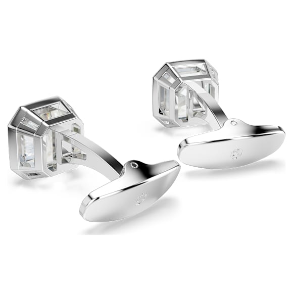 Millenia cufflinks, Octagon cut, White, Rhodium plated - Swarovski, 5733306