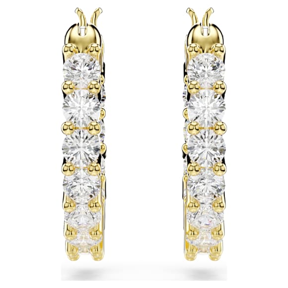 Kruhové náušnice Matrix Vittore, Kulatý výbrus, Bílá, Pokoveno ve zlatém odstínu - Swarovski, 5733398