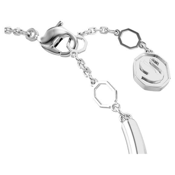 Bransoletka typu bangle Dextera, Szlif okrągły, Biała, Powłoka z rodu - Swarovski, 5733399