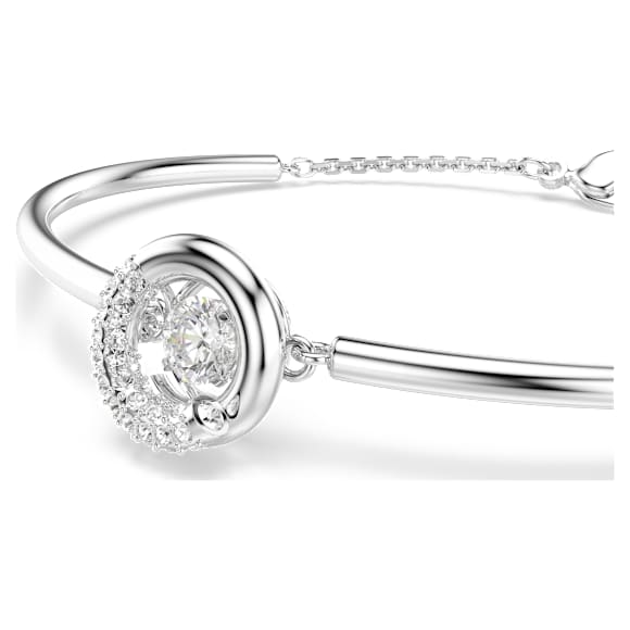 Bransoletka typu bangle Dextera, Szlif okrągły, Biała, Powłoka z rodu - Swarovski, 5733399