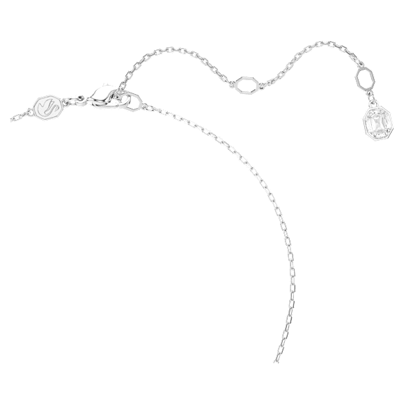 Dextera pendant, Round cut, White, Rhodium plated - Swarovski, 5733400