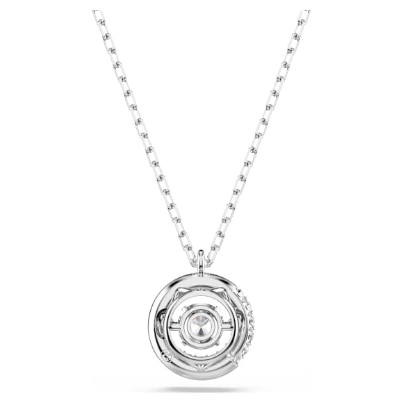 Dextera pendant, Round cut, White, Rhodium plated - Swarovski, 5733400