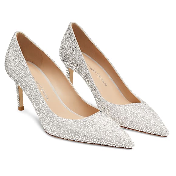 STUART WEITZMAN Stuart Power Shine Pumps, Weiß - Swarovski, 5733411