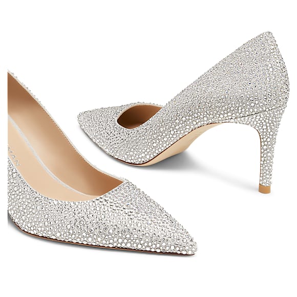 STUART WEITZMAN Stuart Power Shine Pumps, Weiß - Swarovski, 5733411