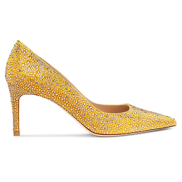 STUART WEITZMAN Stuart Power Shine รองเท้าส้นสูง, เหลือง - Swarovski, 5733445