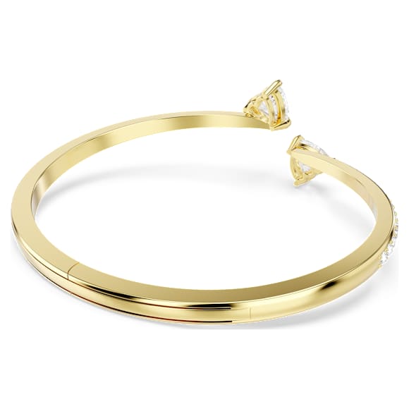 Mesmera Attract bangle, Heart, White, Gold-tone plated - Swarovski, 5733474