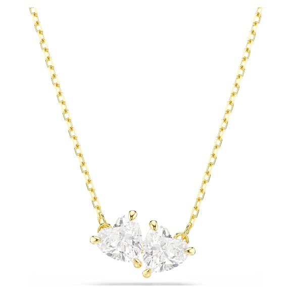Verižica Mesmera Attract, Srce, Bela, PVD zlatega odtenka - Swarovski, 5733475