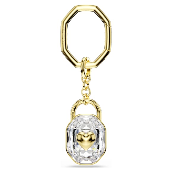Porte-clés, Taille ovale, Blanc, Placage de ton or - Swarovski, 5733765