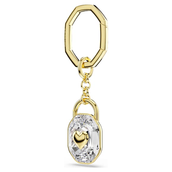 Porte-clés, Taille ovale, Blanc, Placage de ton or - Swarovski, 5733765
