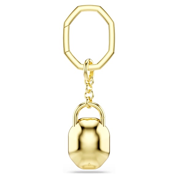 Porte-clés, Taille ovale, Blanc, Placage de ton or - Swarovski, 5733765