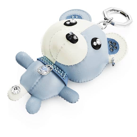 Teddy バッグチャーム, クマ, ブルー, ロジウム・プレーティング