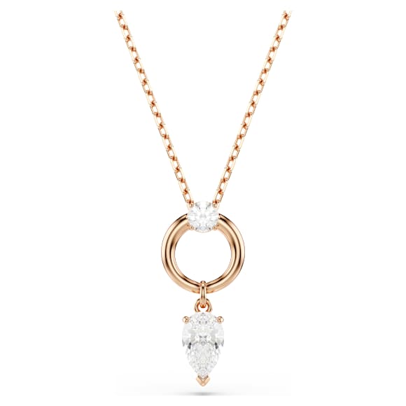 Mesmera set, Pear cut, Round cut, White, Rose gold-tone plated - Swarovski, 5733808