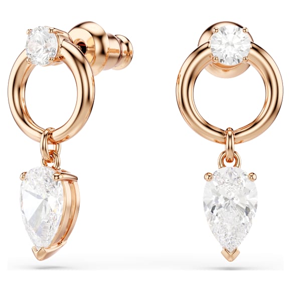 Mesmera Set, Armut kesim, Yuvarlak kesim, Beyaz, 18k pembe altın rengi yüzey - Swarovski, 5733808