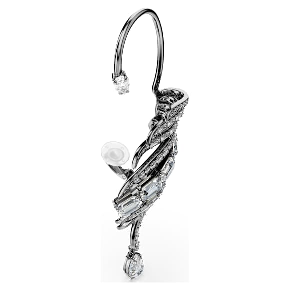 The Vienna Collection ear cuffs, Feather, White, Ruthenium plated - Swarovski, 5733809