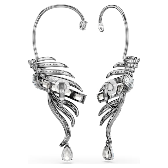 The Vienna Collection ear cuffs, Feather, White, Ruthenium plated - Swarovski, 5733809