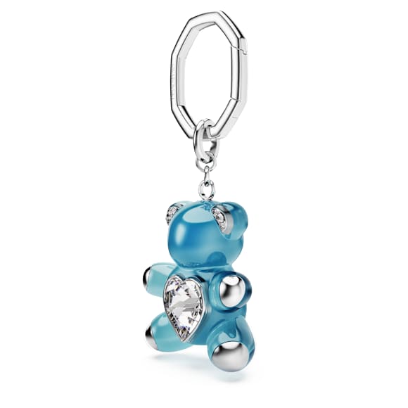 Porte-clés Teddy, Ours, Bleu, Métal rhodié - Swarovski, 5733826