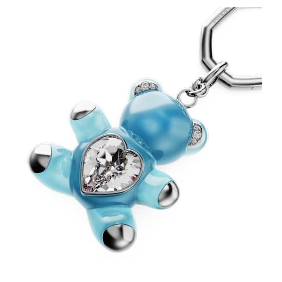 Porte-clés Teddy, Ours, Bleu, Métal rhodié - Swarovski, 5733826