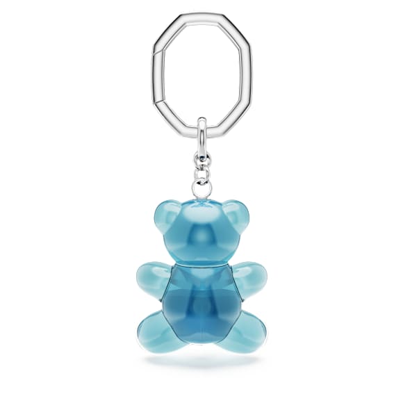 Μπρελόκ Teddy, Αρκούδα, Μπλε, Επιμετάλλωση ροδίου - Swarovski, 5733826