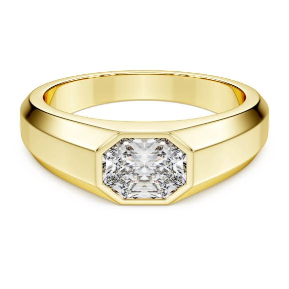 Octagon band ring, Lab-grown diamonds 1.0 ct tw, Octagon shape, 14K yellow gold - Swarovski, 5733859