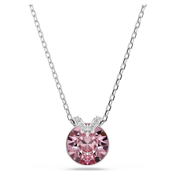 Colgante Bella V, Talla redonda, Rosa, Baño de rodio - Swarovski, 5734230