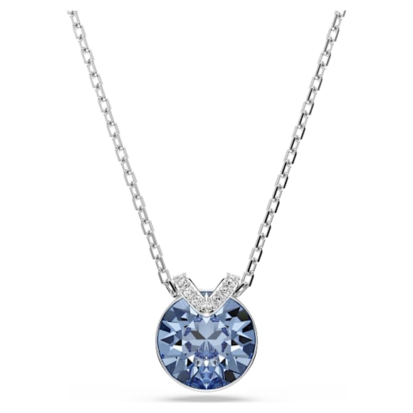 Pingente Bella V, Lapidação redonda, Azul, Lacado a ródio - Swarovski, 5734232