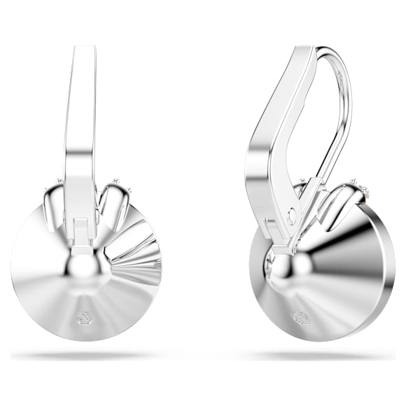 Bella V drop earrings, Round cut, Pink, Rhodium plated - Swarovski, 5734235