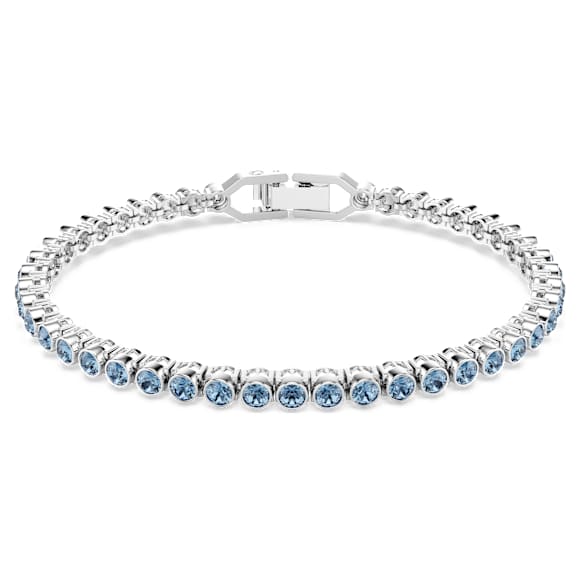 Imber Emily Tennis Armband, Rundschliff, Blau, Rhodiniert - Swarovski, 5734239