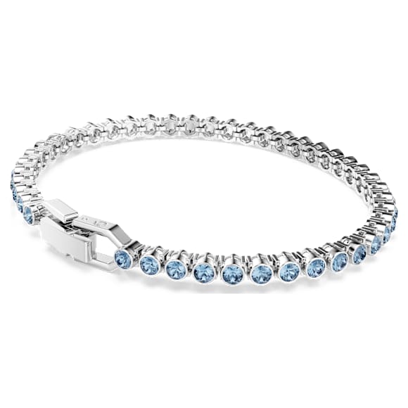 Imber Emily Tennis Armband, Rundschliff, Blau, Rhodiniert - Swarovski, 5734239