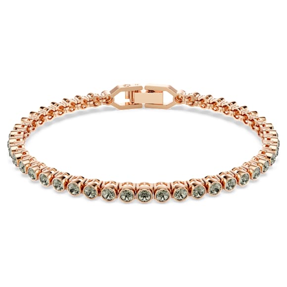 Imber Emily Tennis bracelet, Round cut, Black, Rose gold-tone plated - Swarovski, 5734240