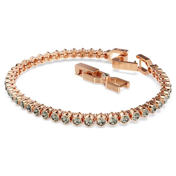 Imber Emily Tennis bracelet, Round cut, Black, Rose gold-tone plated - Swarovski, 5734240