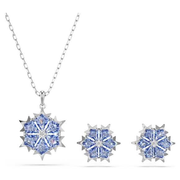 Magic 套裝, 雪花, 藍色, 鍍白金色 - Swarovski, 5734243