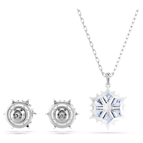 Magic 套装, 雪花, 蓝色, 镀铑 - Swarovski, 5734243