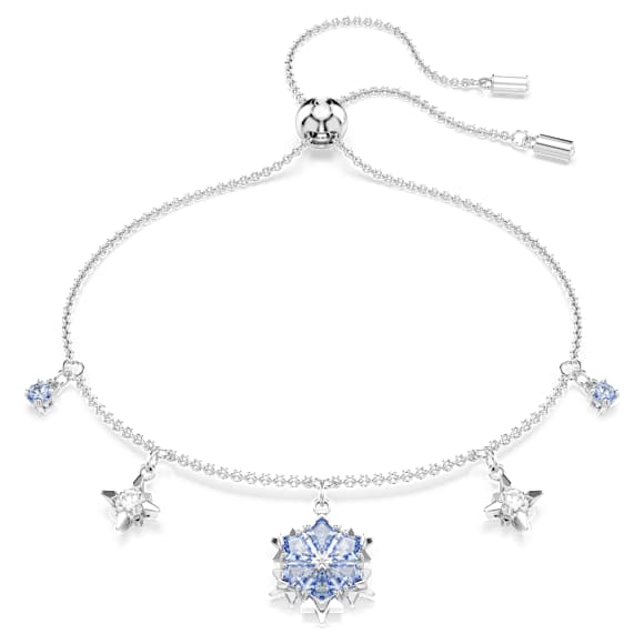 Magic bracelet, Snowflake, Blue, Rhodium plated - Swarovski, 5734244